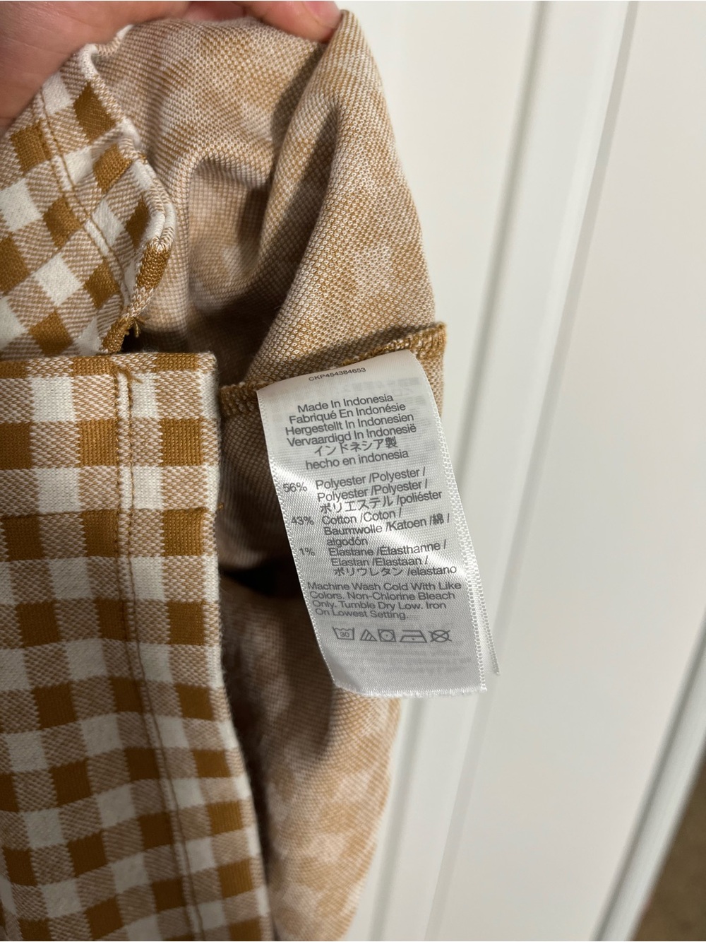 Madewell SIZE M Yellow & White Gingham Button-Front Top - Picture 6 of 6